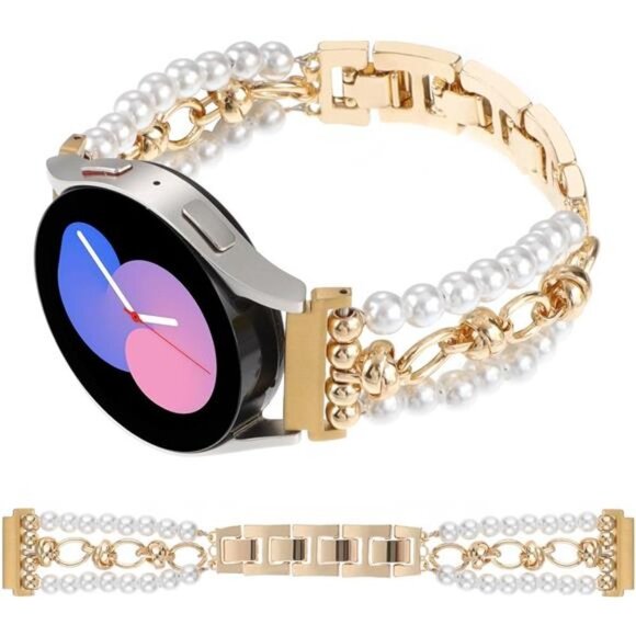 NEW Gold Beaded Samsung Galaxy Watch band - Picture 1 of 5